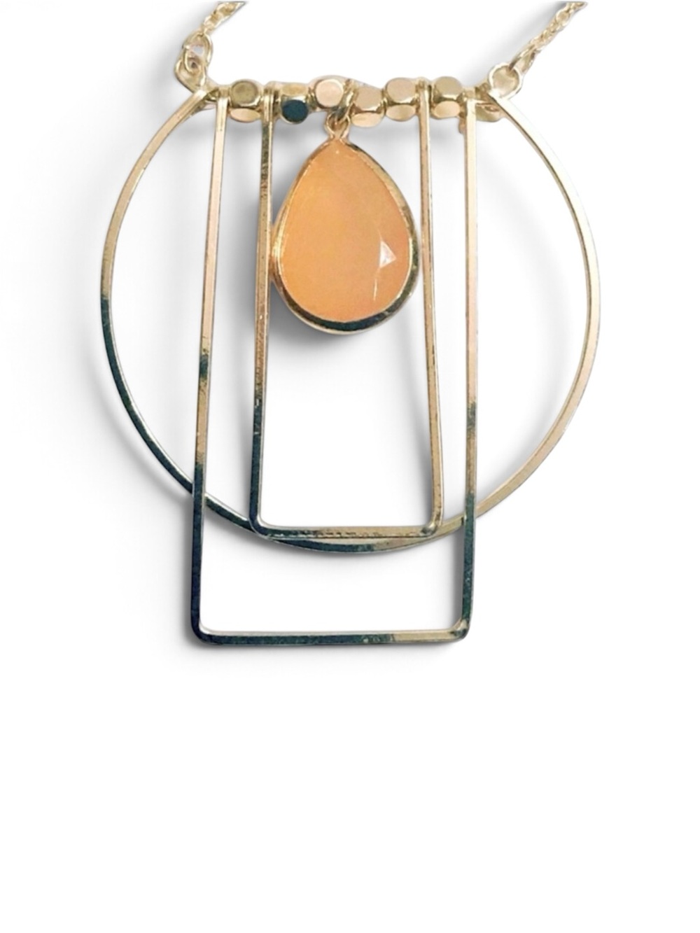 New Geometric Design Statement Pendant Orange Chalcedony And Necklace